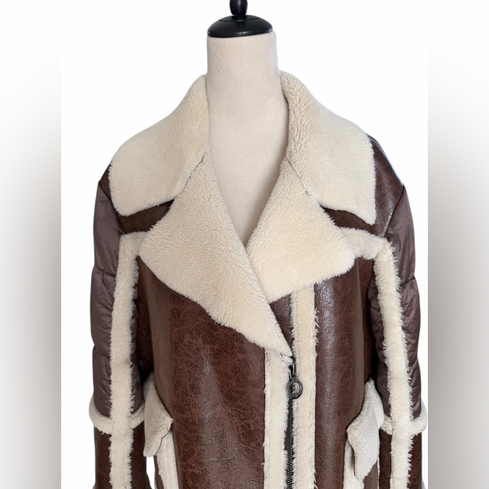 Noize Raelynn Faux Shearling Trim & Vegan Leather Teddy Jacket - Picture 4 of 9
